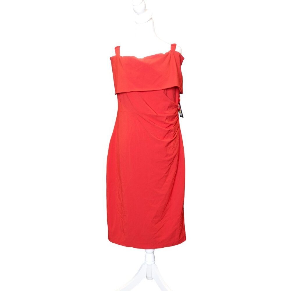 MARINA women's cold shoulder mini dress in red size 12 NEW
